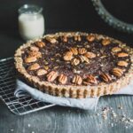 Pecan pie on a cooling rack