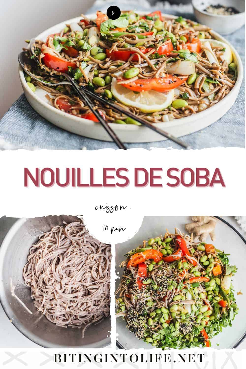 Nouilles soba avec oignons verts et edamame Mordre dans la vie