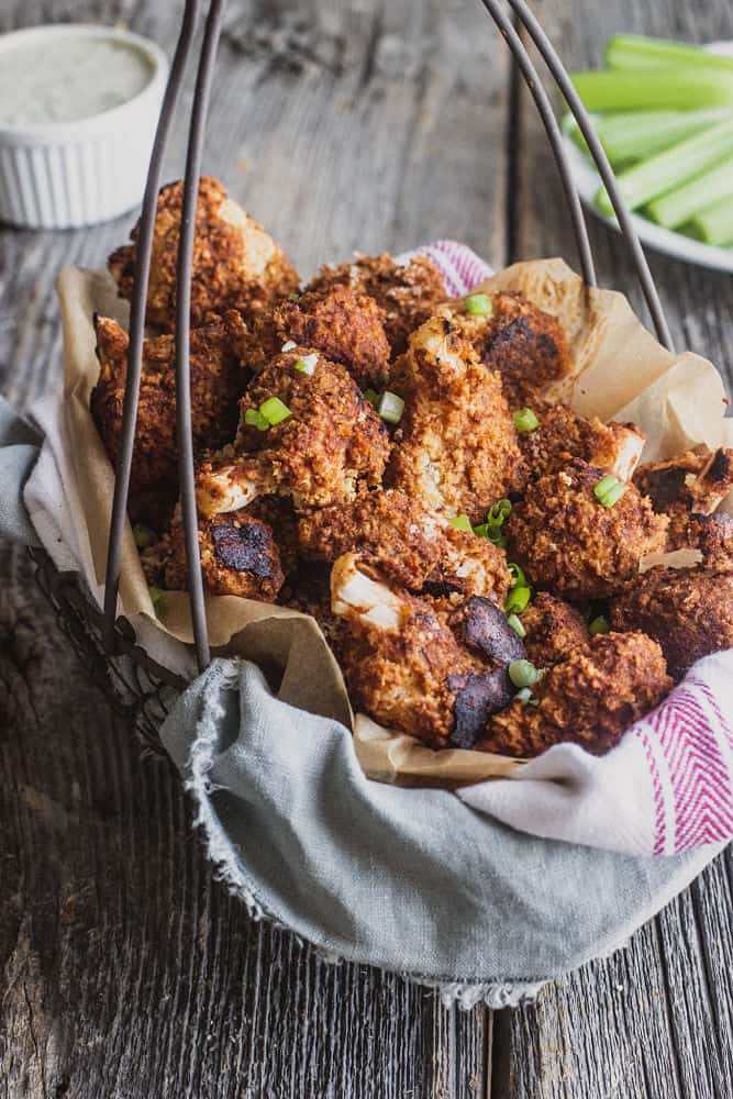 Food looking like Buffalo wings in a basket