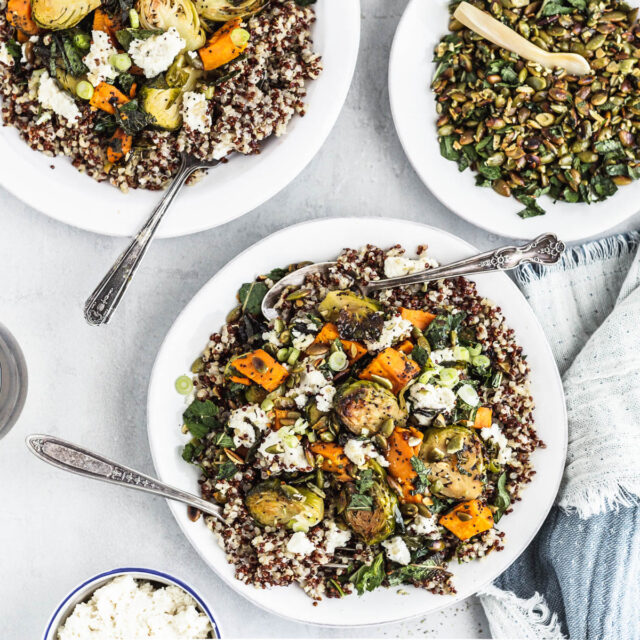 Sweet Potatoes, Brussels Sprouts and Quinoa Biting into Life