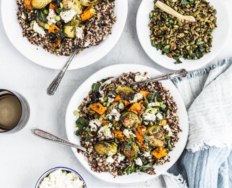 Sweet Potatoes, Brussels Sprouts and Quinoa Biting into Life