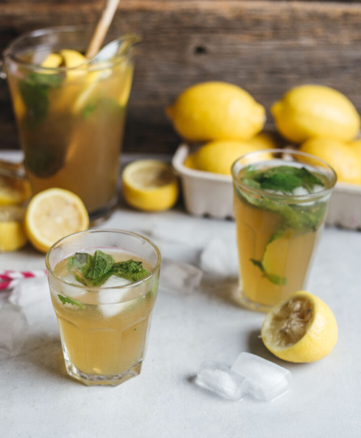 Easy Healthy Homemade Lemonade with Mint | Biting into Life