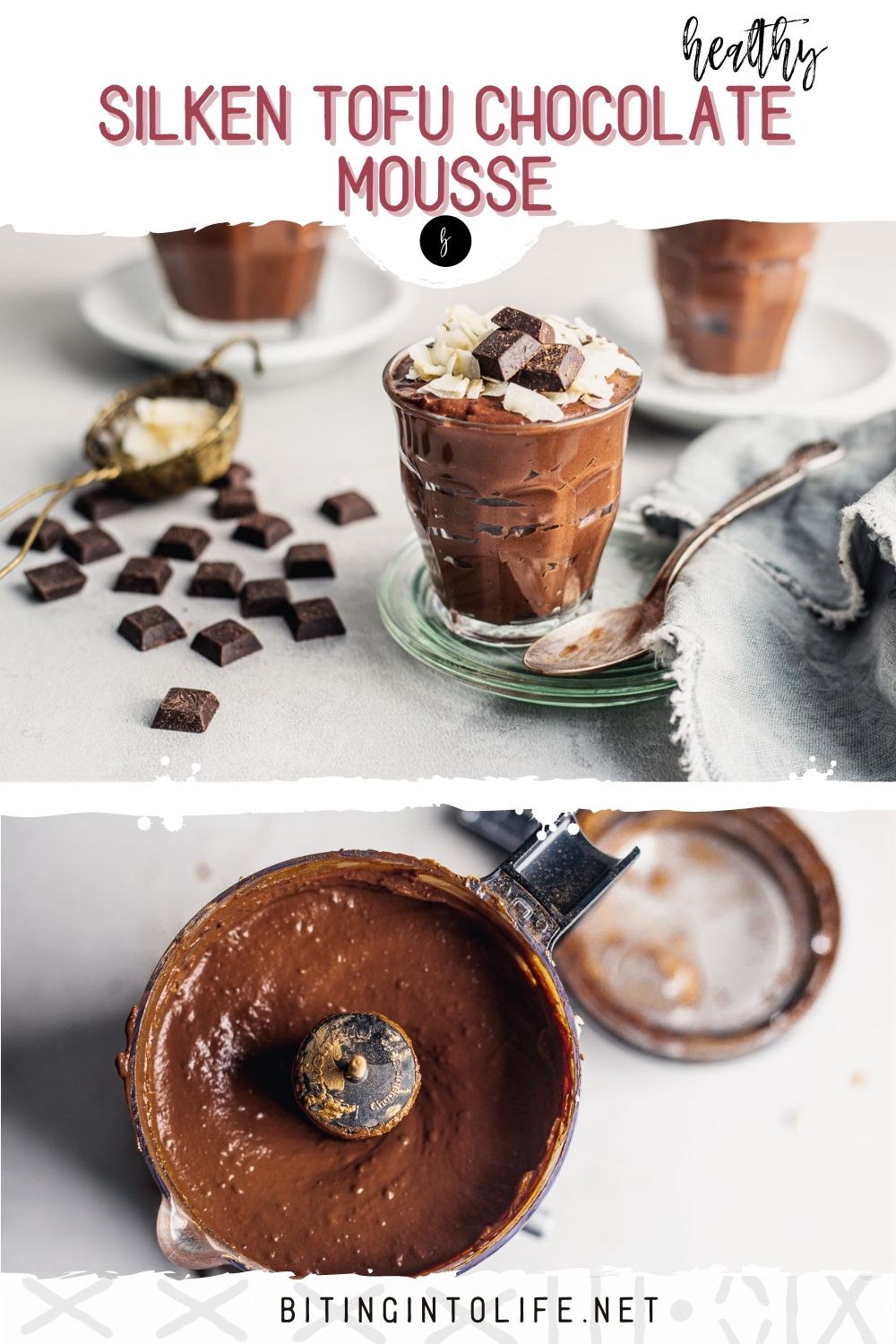 Healthy Silken Tofu Chocolate Mousse Biting into Life