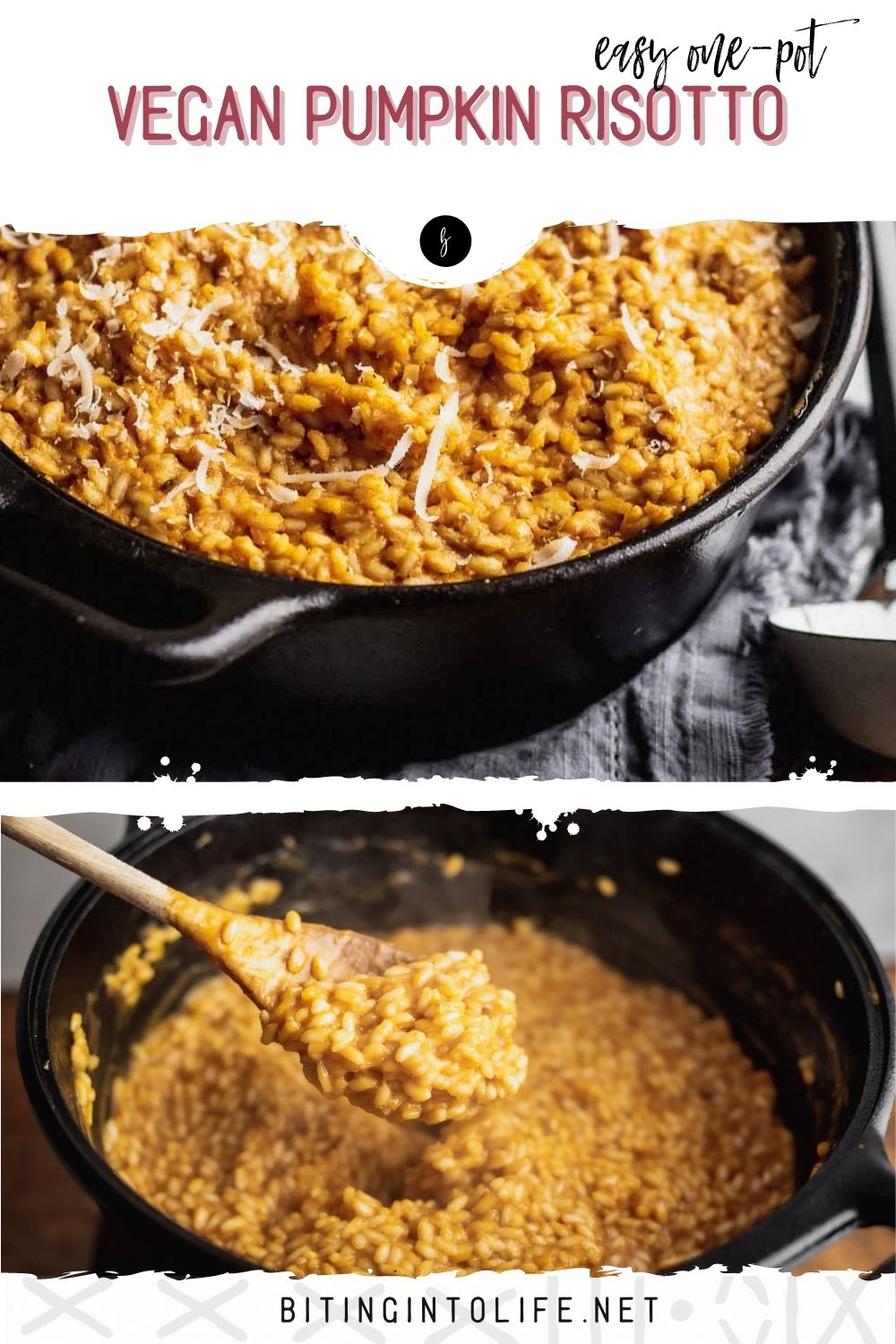 Easy OnePot Vegan Pumpkin Risotto Biting into Life
