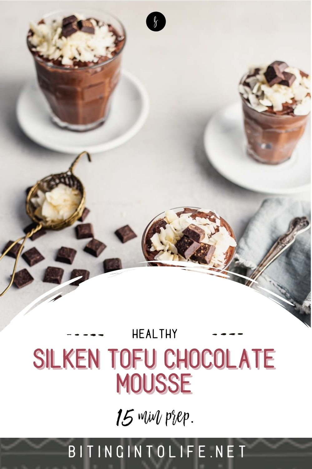 Healthy Silken Tofu Chocolate Mousse Biting into Life