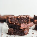 Three brownies on top of each other