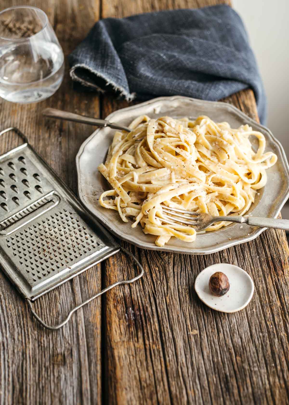 Coconut Milk Pasta on a plate.