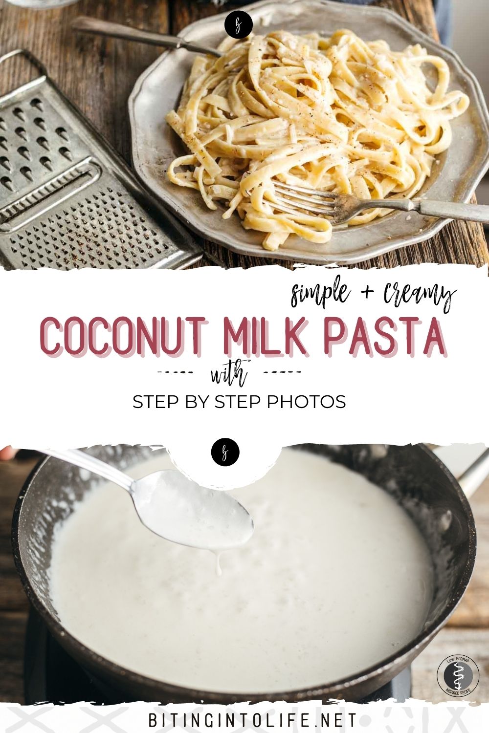 Simple and Creamy Coconut Milk Alfredo Sauce in Pasta Biting into Life
